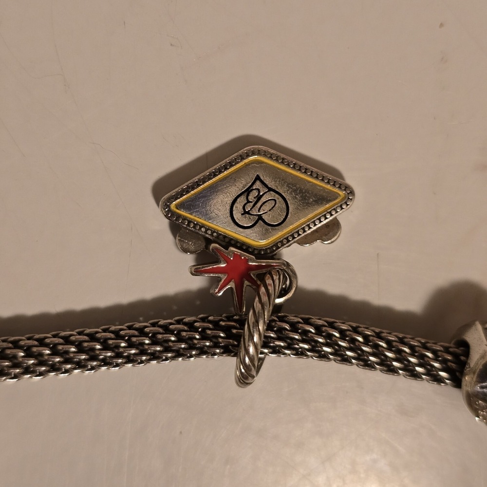 Brighton Beverly Glam Mesh Silver Charm Bracelet Hearts Butterfly Las Vegas 7.25 - Picture 10 of 16